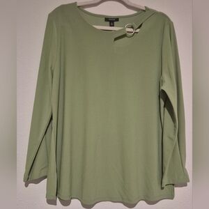 Alfani | Sage Long Sleeve Top with Ring Detail |  XL